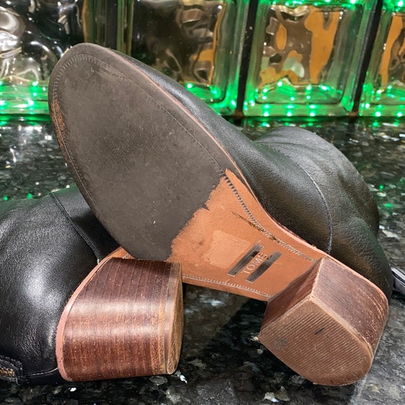 Toms Leila Black Ankle Booties with Brown Heel Size 7 - Picture 8 of 10